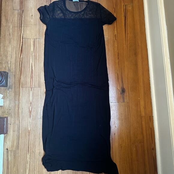 La Dystinction black mesh maxi t-shirt dress SIZE M - Picture 5 of 6